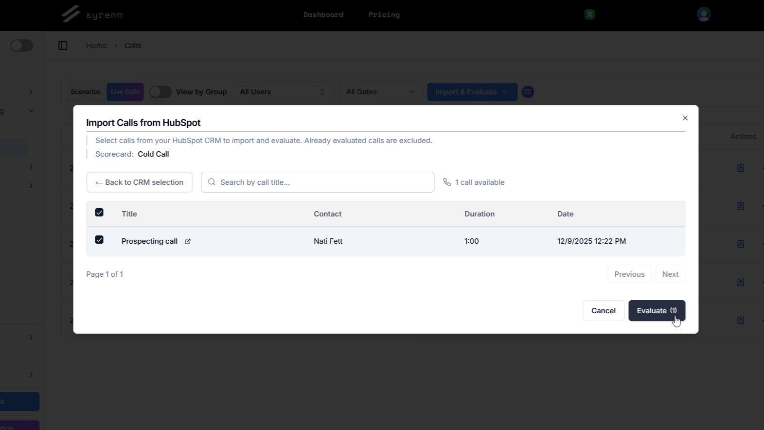 Evaluate HubSpot Calls