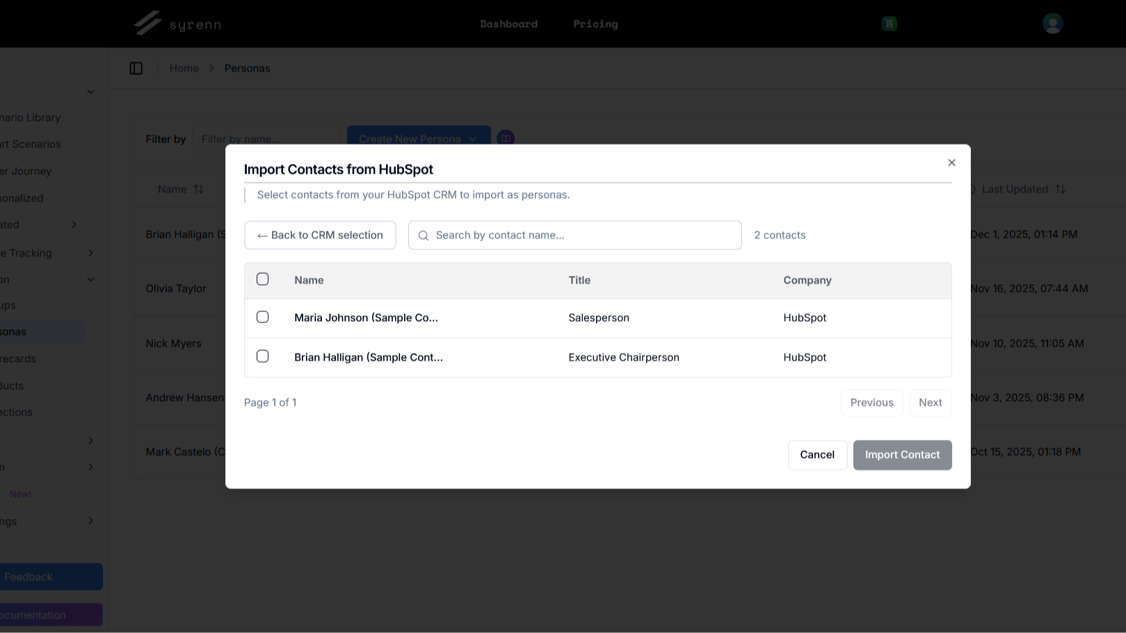 Hubspot contact to AI Buyer Persona